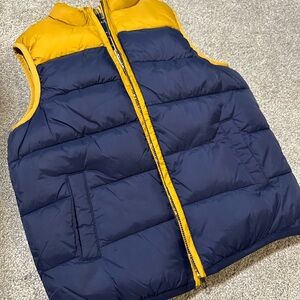 Janie and Jack Navy and Yellow Puffer Vest